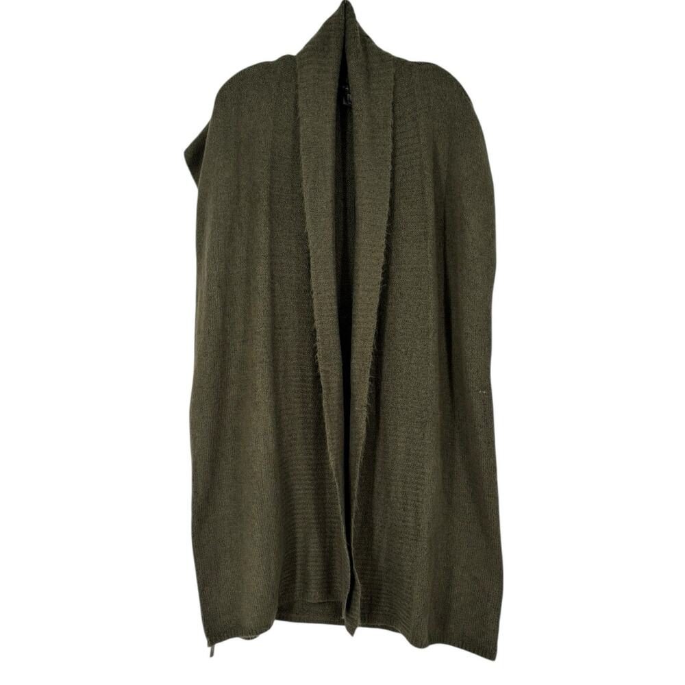 Tahari New Midi Cardigan Vest Womens Plus 2X Cozycore Soft Stretch Olive